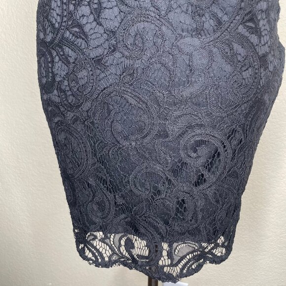 Boohoo Night Women's Black Puff Sleeve V-Neck Lace Midi Dress Size 8 Sexy - Picture 7 of 12